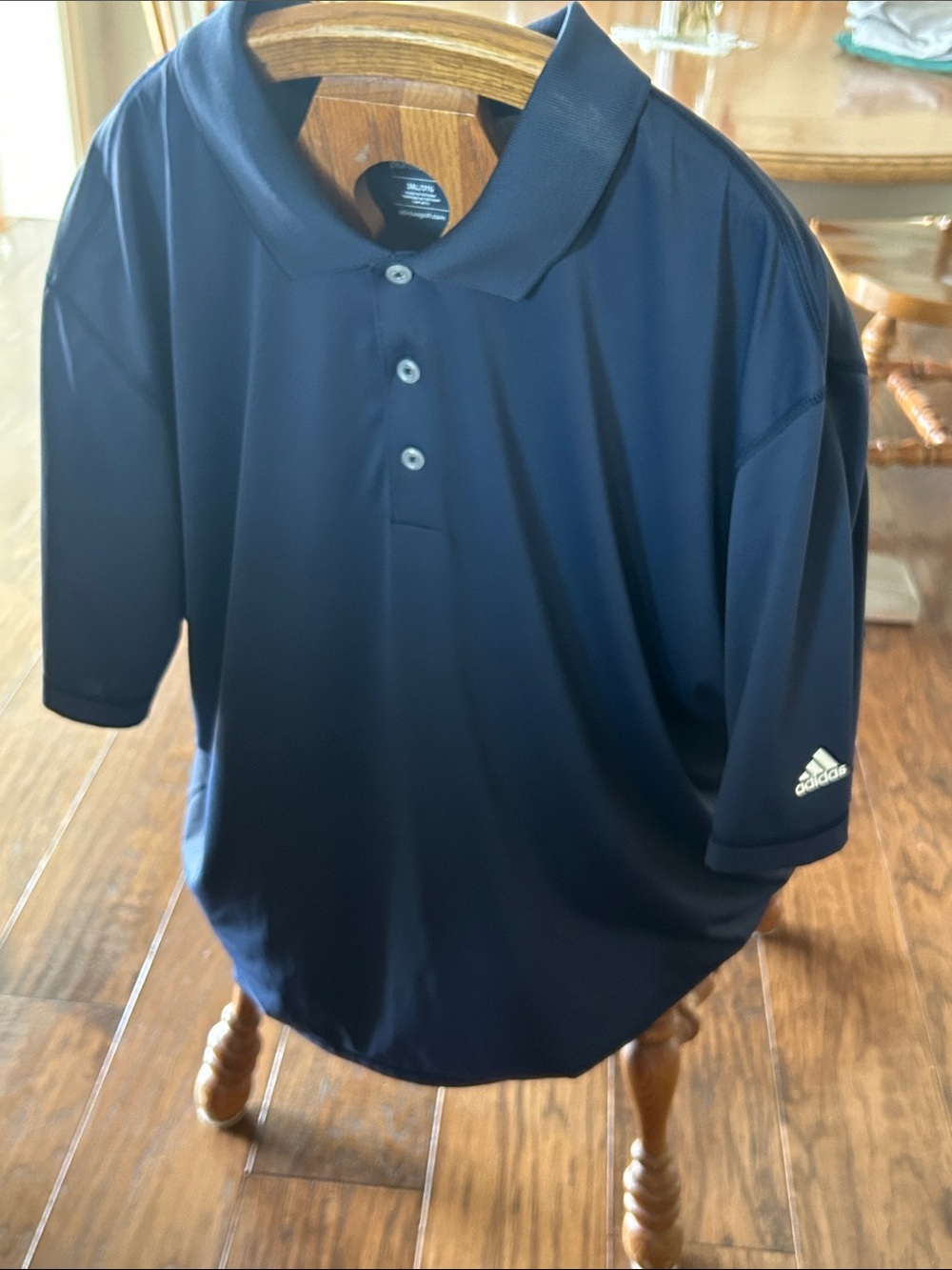 adidas Men’s Navy Blue Polo Shirt with Sleeve Logo
